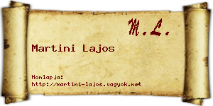 Martini Lajos névjegykártya